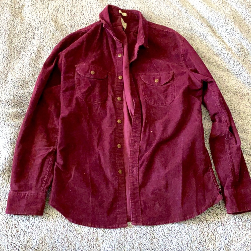 Men’s J Crew Maroon Corduroy Shirt